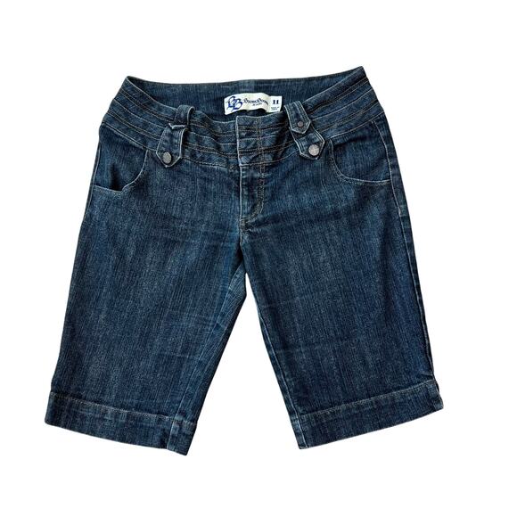 Vintage Y2K Low Rise Denim Jorts Shorts Womens Dark Wash size 11 - Picture 1 of 7